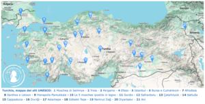Turchia mappa siti UNESCO